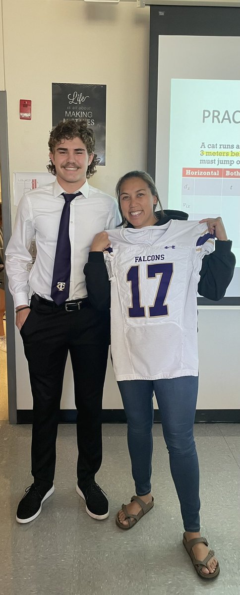 So excited to get Riley’s jersey for HoCo! Love this tradition and grateful to be a Falcon!