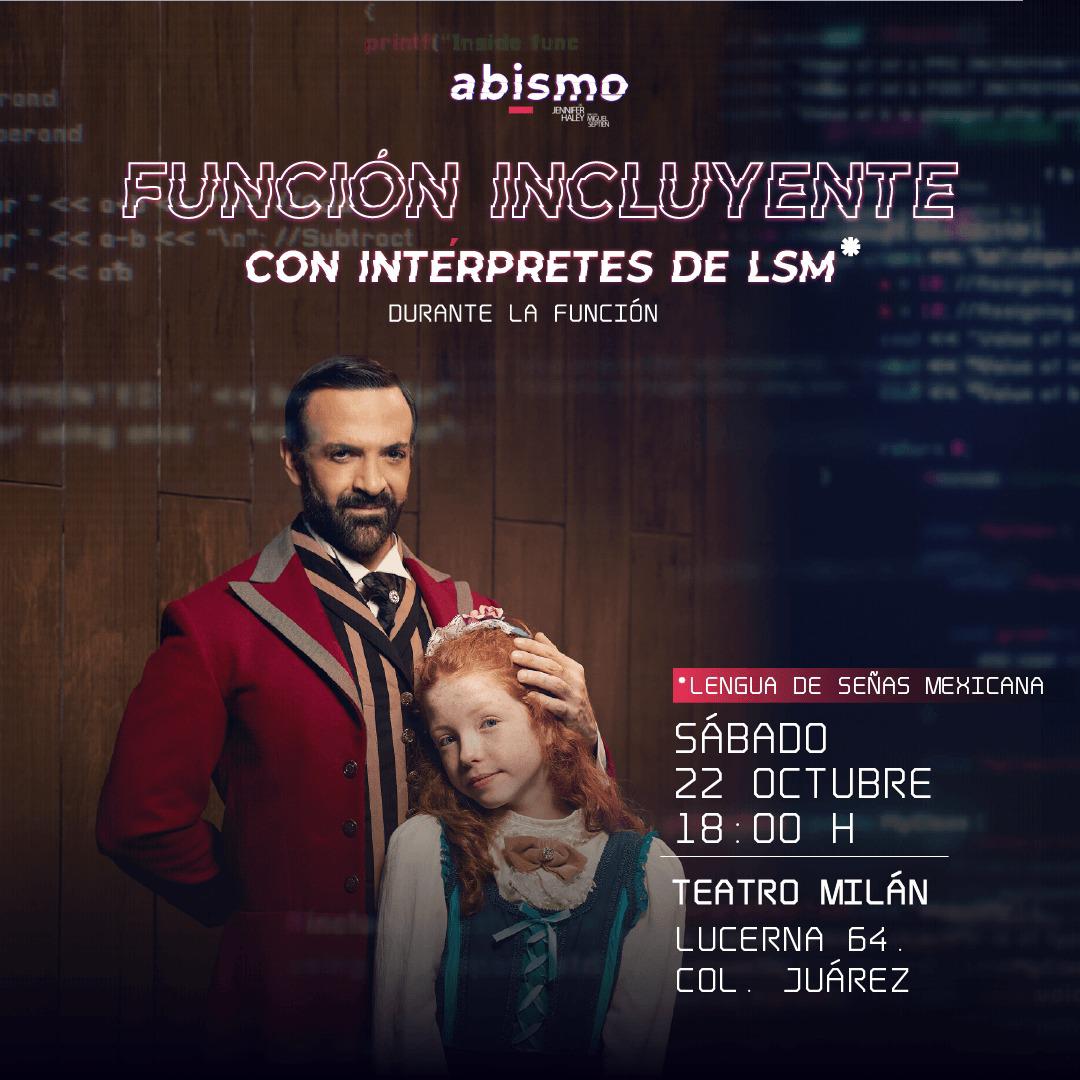 El próximo sábado 22 de octubre a las 6:00 pm, contaremos con intérpretes de Lengua de Señas Mexicana... ¡Te invitamos a ser parte de nuestra función incluyente! 🎭 🙌🏻 🎫 BOLETOS: bit.ly/3RAoVJB🎟