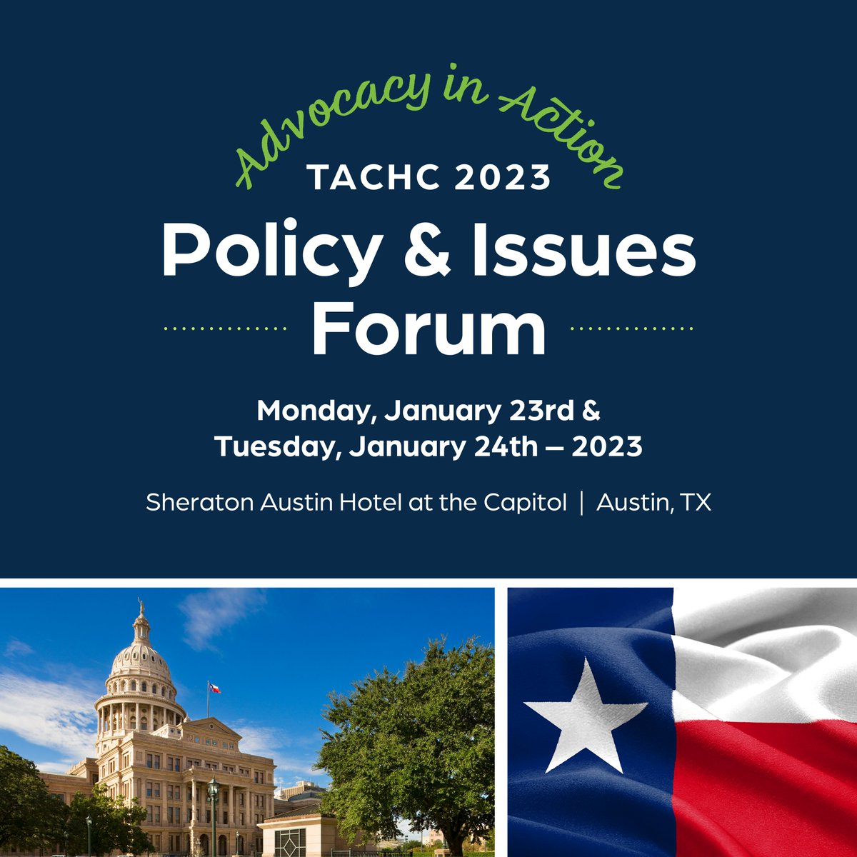 TexasCHCs's tweet image. TACHC Members #SAVETHEDATE for our Policy and Issues Forum #2023. #equityaccessquality #policyissues