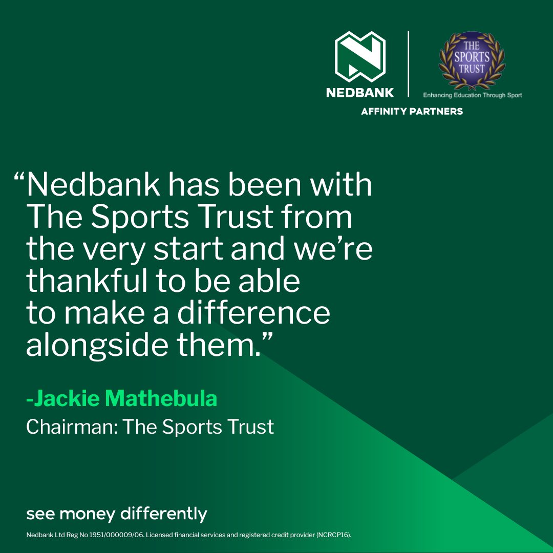 Nedbank's tweet image. And we're looking forward to many more years of moving our communities forward through our Nedbank Sports Affinity Programme. 👊 #SupportWhatMatters