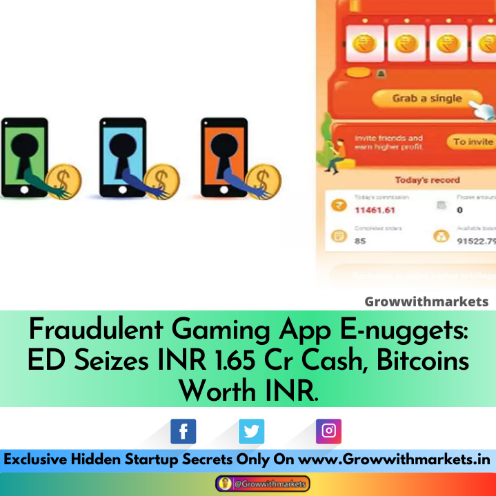 Growwithmarkets's tweet photo. Fraudulent Gaming App E-nuggets: ED Seizes INR 1.65 Cr Cash, Bitcoins Worth INR

#growwithmarkets #business #finance #Fraudulent #GamingApp #Enuggets #ed #Seizes #Bitcoins https://t.co/SlrJlCeDoE