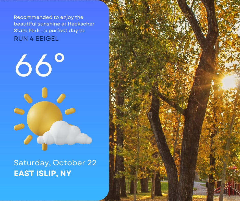 Run4Beigel's tweet photo. It's going to be beautiful on Saturday, it's not too late to join us!
Visit https://t.co/EG7ZTMT73q to register!
#RUN4BEIGEL #runwithscott #MSDstrong #HeckscherStatePark https://t.co/LdZHjurx9o