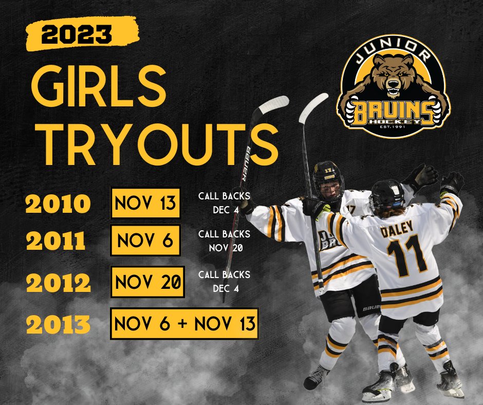Junior Bruins Hockey (@juniorbruins) on Twitter photo Play with the Junior Bruins this spring and summer at the best events, playing against the best teams <a href="/the_roseseries/">the ROSE series</a>
Register now for tryouts: bostonjuniorbruins.com/team/girls-aaa… Play with the Junior Bruins this spring and summer at the best events, playing against the best teams <a href="/the_roseseries/">the ROSE series</a>
Register now for tryouts: bostonjuniorbruins.com/team/girls-aaa…