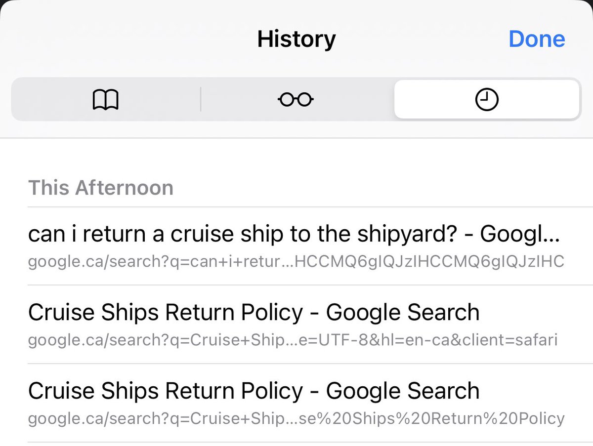 Leaked Search History of NCL and Carnival Cruise Line CEO’s the morning of Icon’s Reveal. 😂