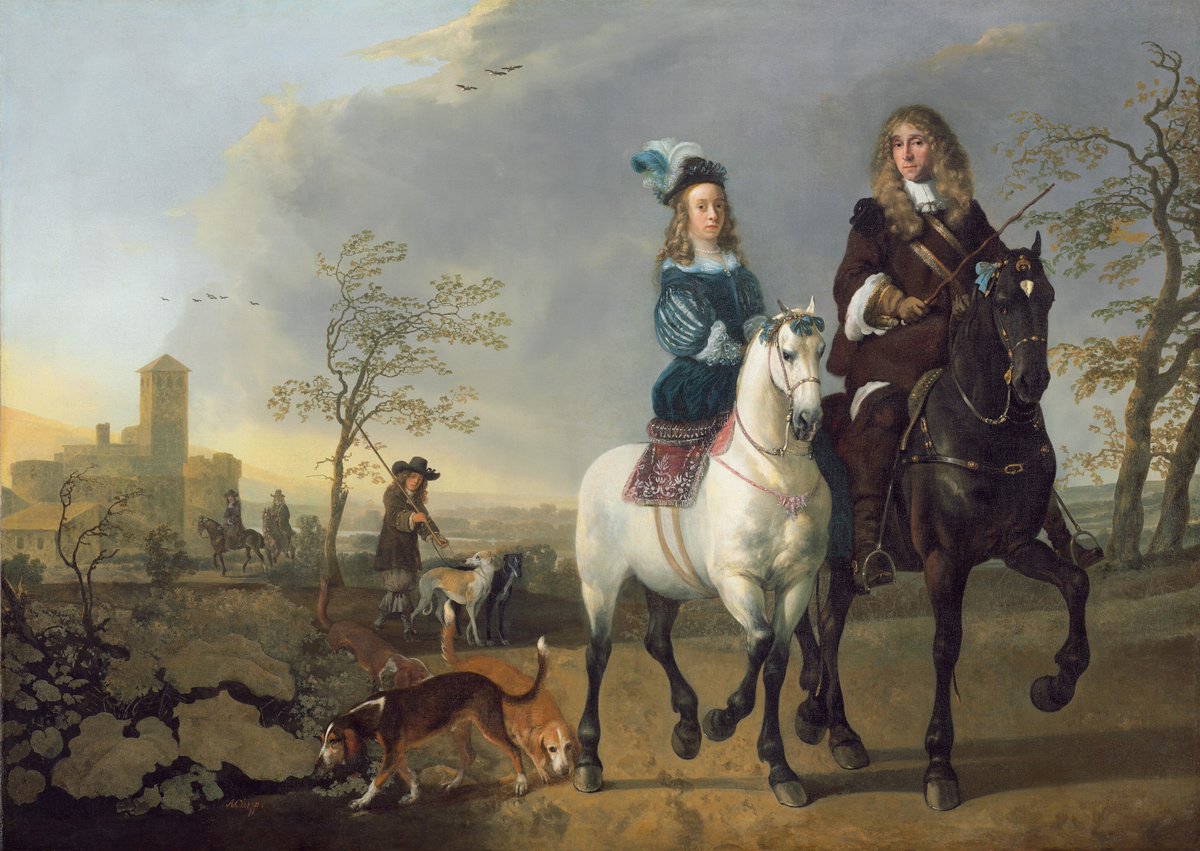 OldPortraiture's tweet photo. Born #OnThisDay in 1620: Dutch painter #AelbertCuyp (1620-91)
Portrait of a Lady and Gentleman on Horseback, ca. 1655
#Cuyp #DutchBaroque https://t.co/YavEIiHqex