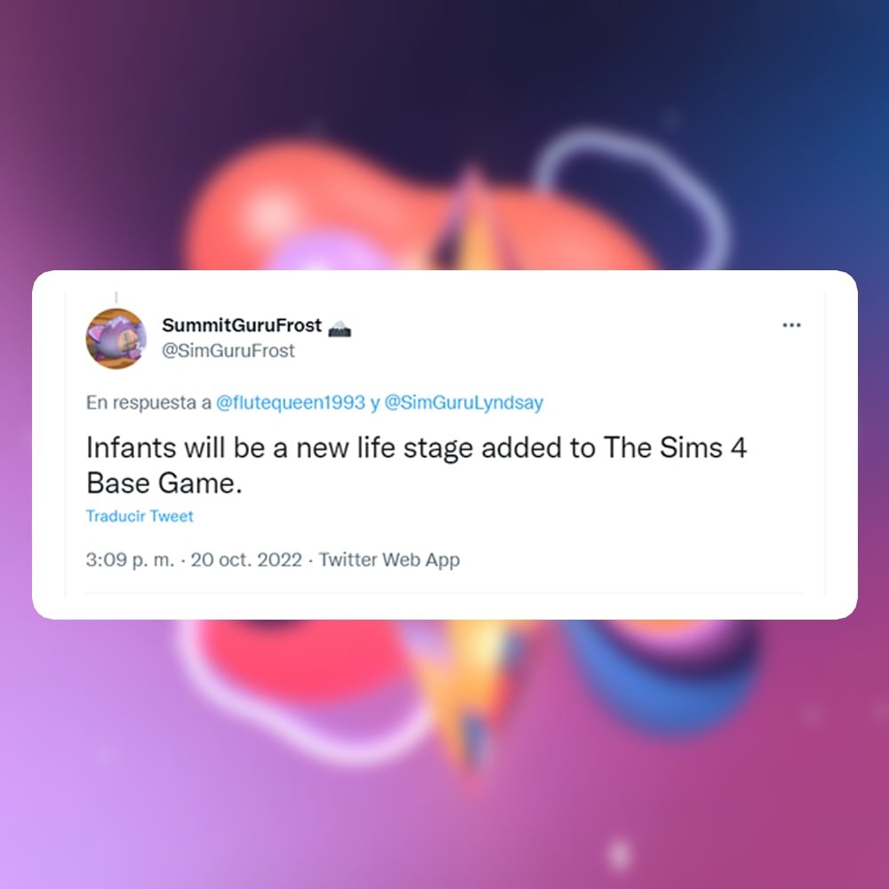InfoSimmer's tweet image. CONFIRMADO 🚨

"Infants" (niño/a de 2 meses a un año) serán una nueva etapa de vida añadida al juego base de #LosSims4 a comienzos del próximo año.

Esta etapa será previa a lo que conocemos como infantes actuales (en la traducción española) 

¿Qué les parece?