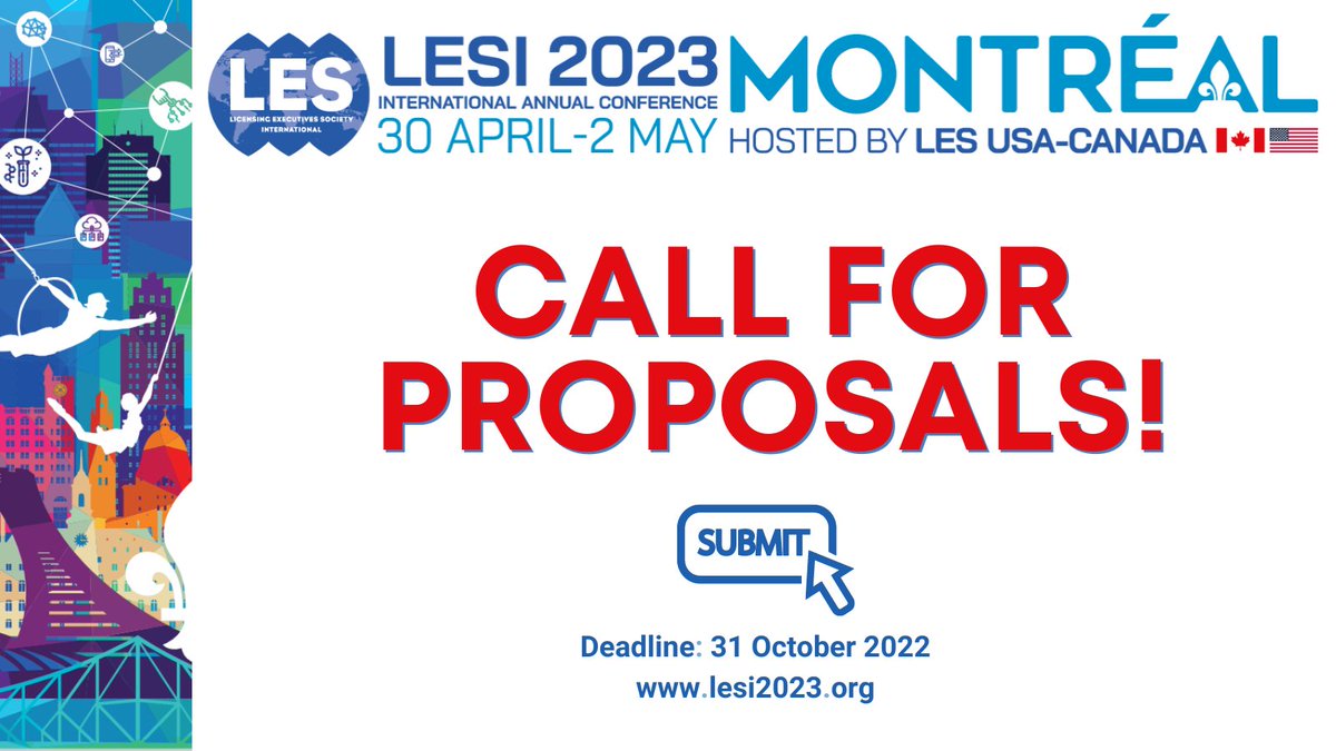 Less than 2 weeks left to submit a proposal to present at #LESI2023! Seeking topics such as #Aerospace, #lifesciences , #Automotive, #Energy, #greentech, #Telecom, #Entertainment, #Design &amp; #Branding. Submit your proposal by 31 October. lesi2023.org/submissions/ <a href="/LESUSACanada/">LES (U.S.A. and Canada)</a>