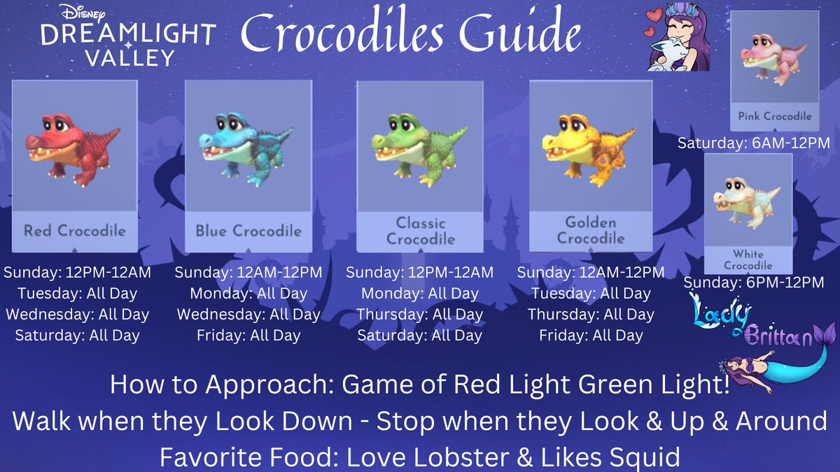 Updated Critter Guides! First Half with Squirrels, Rabbits, Turtles, and Crocodiles! I hope this helps and feel free to share! :D

#DisneyDreamlightValley #DreamlightCreator