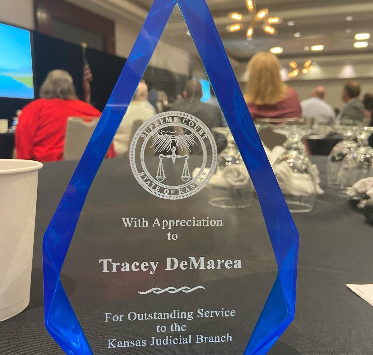 Today at the KS Judicial conference, Judge Kelly Ryan received: G. Thomas Munsterman Award for Jury Innovation from the Center for Jury Innovation, for the Justice Deferred program.  
Katherine Stocks, &amp; our Exec Director Tracey DeMarea were also recognized for their key roles!