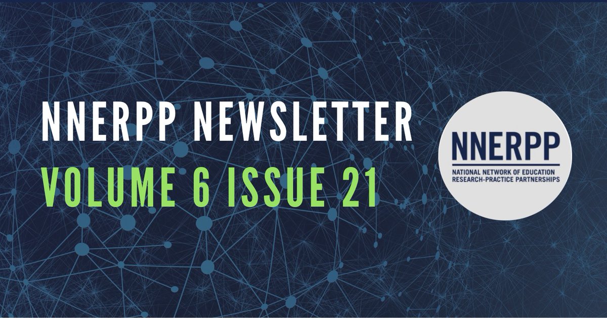 New NNERPP Newsletter out today! We share new #edresearch from <a href="/EPICedpolicy/">EPIC</a>, <a href="/GAPolicyLabs/">Georgia Policy Labs</a>, <a href="/MEP_WCER/">Madison Education Partnership</a>, NYC Early Childhood Rsrch Network @nyecpdi, <a href="/PHLedResearch/">Philadelphia Education Research Consortium</a>, <a href="/RELSouthwest/">REL Southwest</a>, and <a href="/RANYCS/">Research Alliance</a> and share new #jobopps, readings tips, and events: bit.ly/3gkUado