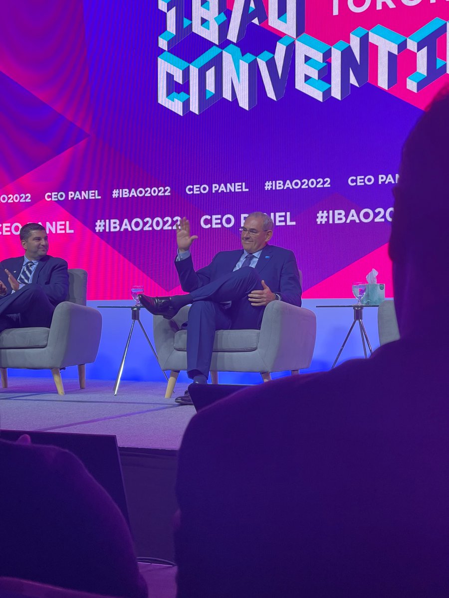 economicalCA's tweet photo. Rowan Saunders, President & CEO at @definityfc at the #IBAO2022 convention speaking in the #CEOPanel! https://t.co/iKcZwMLdJf