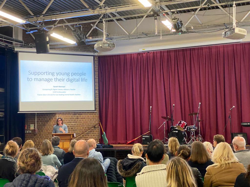 apschool's tweet photo. Thanks to Sarah Berman (from #youngminds) for fabulous workshops for y8 and our y7&8 parents session tonight on online safety & social media. Keep the conversation going with your young people π¬ . Check out #NSPCC #Parentzone #childnet & our website to help #StaySafeOnline π±π» https://t.co/3yfkXLJgl0