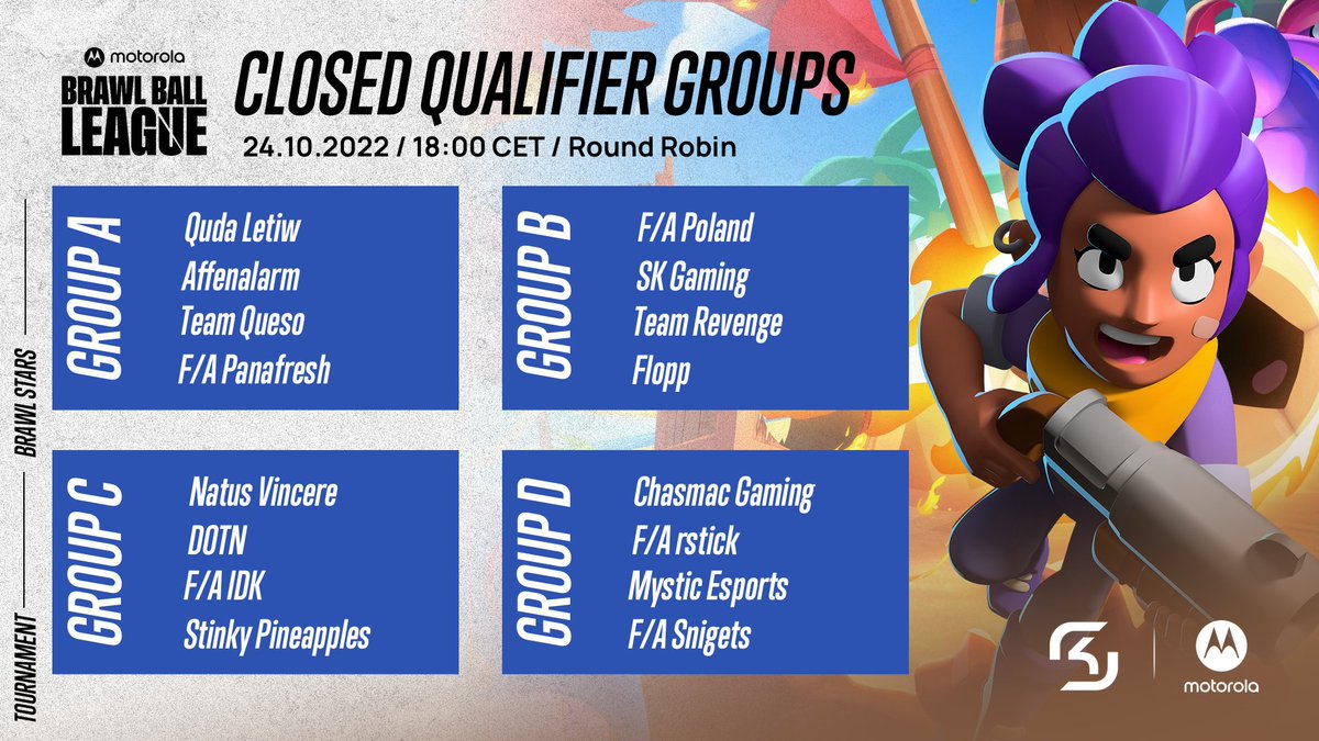The wait is now over. The groups for the Closed Qualifier have now been finalised!🔥🎊

Further information on the league will be announced shortly.👀

<a href="/motorolaDE_AT/">motorolaDE_AT</a>