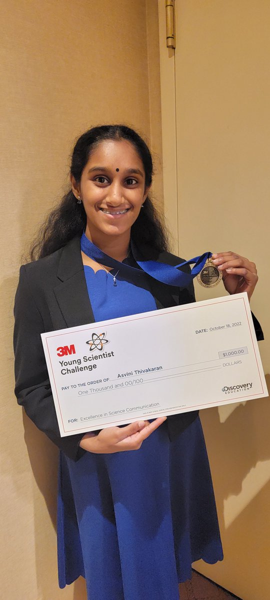 b_pearson18's tweet photo. Congratulations, Jaguar! @cevmsjags very own Asvini Thivakaran placed 2nd in the 3M young Scientist Challenge! Proud Jaguar💜🖤💜🖤 https://t.co/xXnWwSQKDK