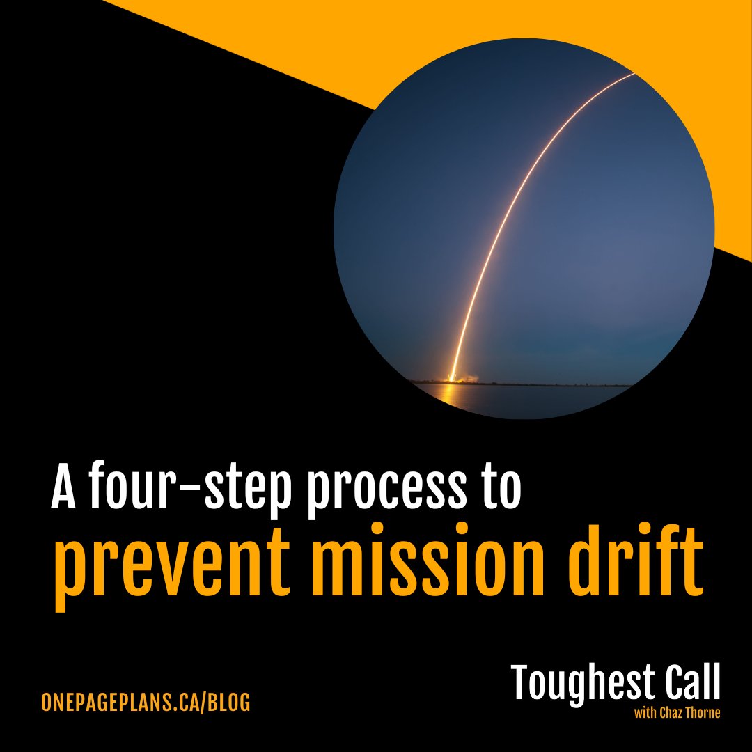 🚀 When faced with difficult decisions, staying ‘on mission’ is often incredibly difficult in the moment.

@OnePagePlansCa’s Chaz Thorne broke it down into a 4-step process: Debate, Define, Declare, &amp; Defend: 1pp.ca/yow1fx