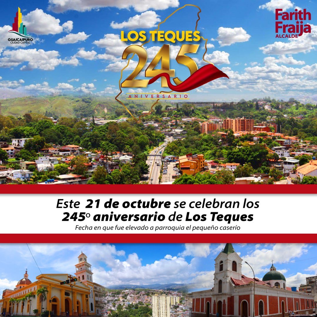 Alc_Guaicaipuro's tweet photo. #NOTICIA || Todo listo para celebrar el 245° aniversario de Los Teques como parroquia eclesiástica
#GuaicaipuroCiudadCapital #LTQS #Aniversario
#10AñosDelGolpeDeTimón #LosTeques #Miranda https://t.co/fCZqRZs9SZ