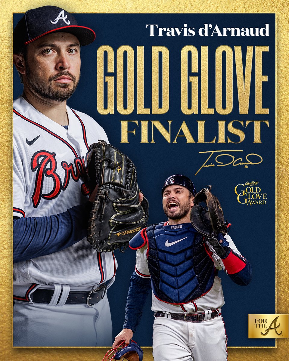 Congratulations to Travis d'Arnaud on being named a 2022 Gold Glove Award finalist!