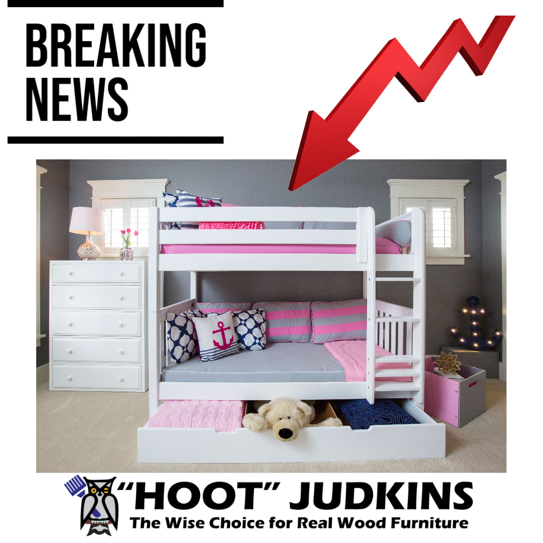HootJudkins's tweet photo. DEFLATION! PRICES ARE GOING DOWN! Yes, let me repeat! Our suppliers are reducing their prices! We have passed these savings onto you and reduced prices on these top-selling items! #furniture #woodfurniture #redwoodcity #realwoodfurniture #bayarea  #deflation #breakingnews https://t.co/7Eqc6bCHJC
