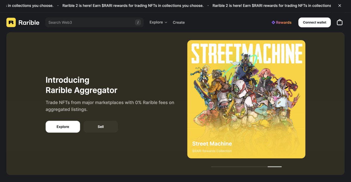 Woah! StreetMachine was selected as one of the FIRST $RARI Rewards Collection on <a href="/rarible/">Rarible</a> alongside @cyberkongz, <a href="/doodles/">doodles</a>, <a href="/Ledger/">Ledger</a>, n <a href="/Nyolings/">Nyolings</a> ! This means if u list or buys from these collections on <a href="/rarible/">Rarible</a>  td - 10/30, u r eligible for $RARI rewards! 

rarible.com/streetmachinen…