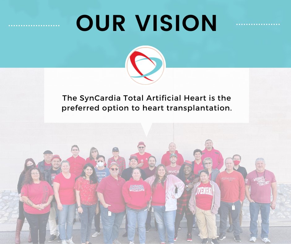 SynCardia is passionate about saving lives and is dedicated to responsiveness, teamwork, safety, reliability, and innovation. We believe that no one should die waiting for a matching donor heart.

#totalartificialheart #TAH #heartfailure #health #innovation #heartdisease