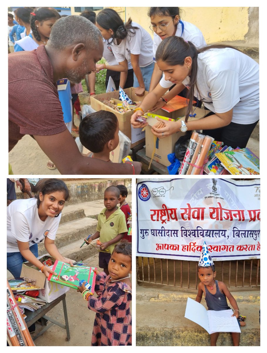 meet_digitalraj's tweet photo. Distribution of donated items in adopted villages "Ringwar and Pudu" of @ggv_smc by @nssggcuCG volunteers. Felling blessed #nssggv के संग खुशियों वाली दिवाली. #DiwaliCelebration
@askabir_ @chakrawalalok @_NSSIndia @NSSRDBhopal @YASMinistry @EduMinOfIndia https://t.co/DMXt67iQk2