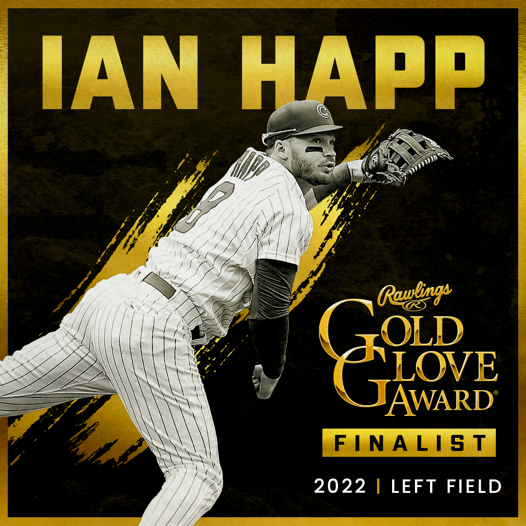 Congratulations to @ihapp_1, an NL Gold Glove finalist in left field! Happ recorded 8 outfield assists and 13 defensive runs saved in 2022. #RawlingsGoldGloveAwards
