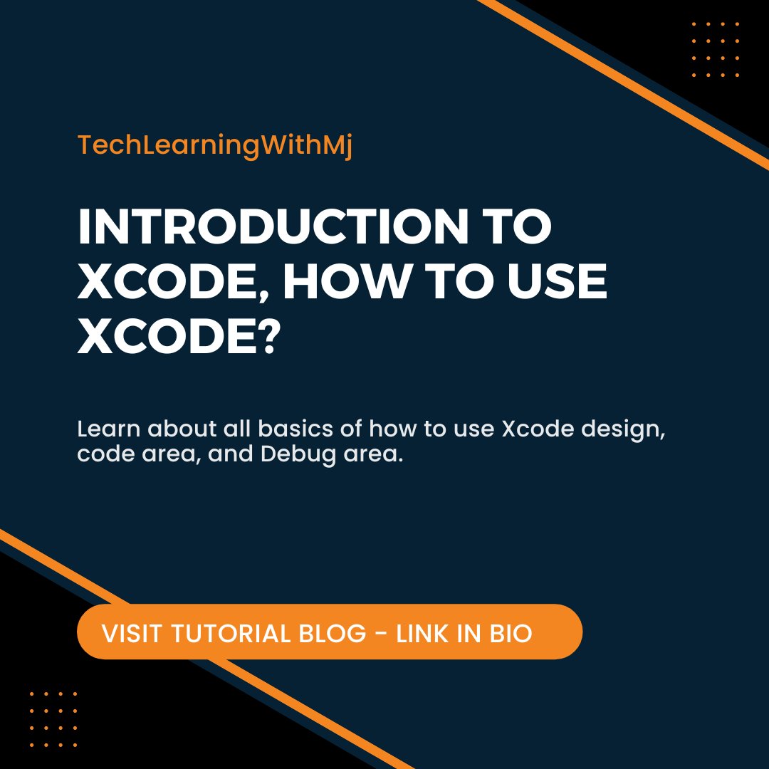 tech_mansij's tweet image. techlearningwithmj.wixsite.com/techlearningwi…
Let&apos;s introduce you to Xcode. Xcode is the base for iOS Application development. Best editor to develop any iOS application. In this tutorial, You will learn all the basic usage of Xcode with screenshots.
#xcode #ios #ioslearning #mobiledevelopment #swift