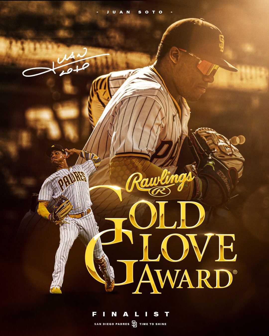 San Diego Padres on X: Congratulations to Juan Soto on being named a 2022  Gold Glove Award finalist!  / X