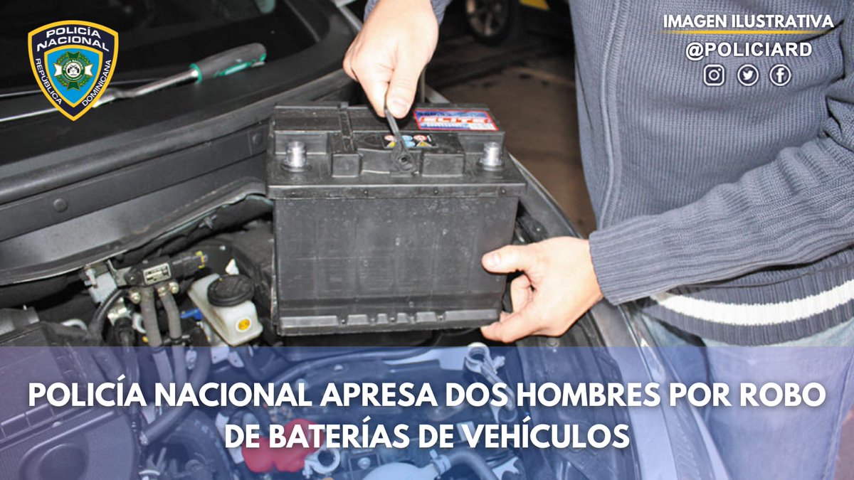 🚨 Agentes de la Policía Nacional, tras una ardua labor de investigación y búsqueda, lograron capturar a dos hombres que se dedicaban al robo de baterías 🔋 de vehículos estacionados en distintos lugares. Detalles: bit.ly/3TDBmo9 #PNenAcción