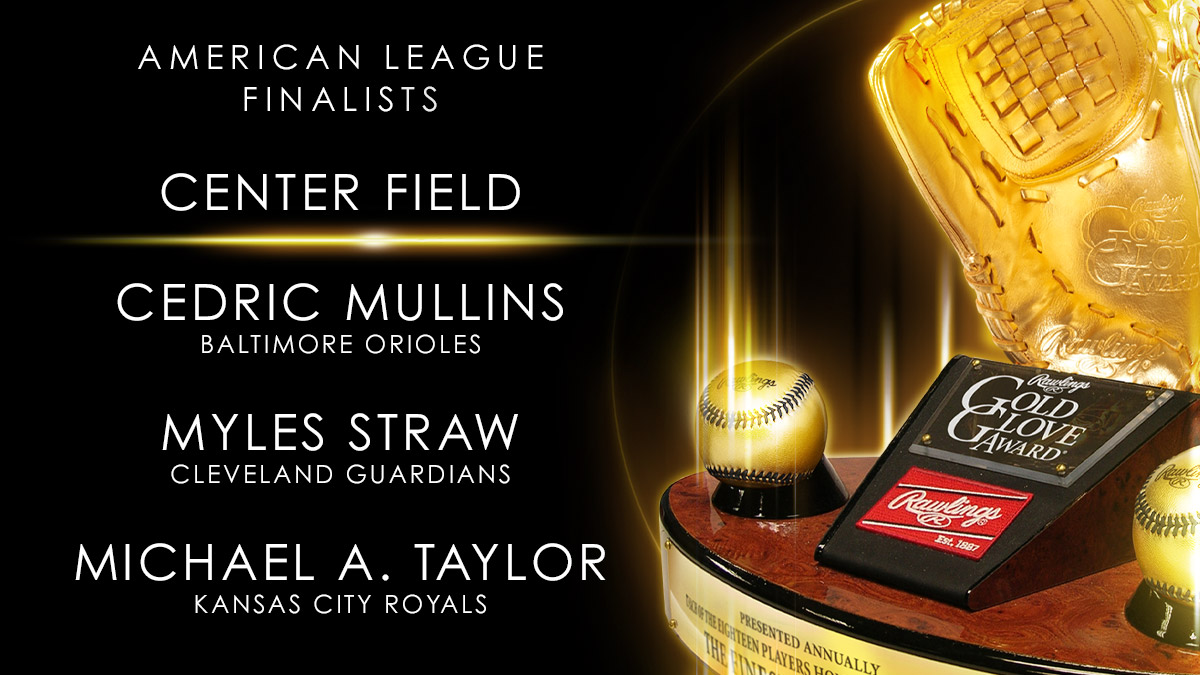 2022 Rawlings Gold Glove Award Finalists - Center Field - AL: Cedric Mullins, Myles Straw, Michael A. Taylor #RawlingsGoldGloveAwards