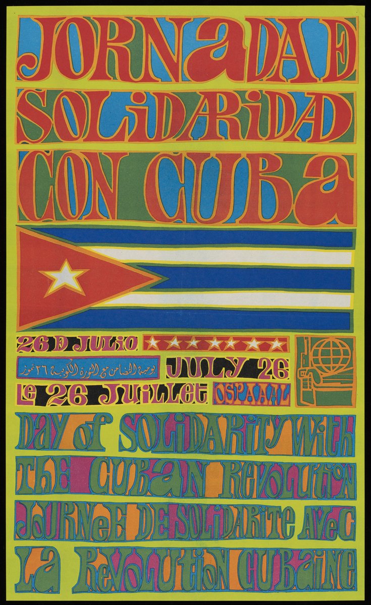 DonCurates's tweet photo. #JornadaDeLaCulturaCubana today, Cuba’s National Day of Culture. With close to 300 posters to choose from @V_and_A there is certainly lots to see in the Prints and Drawings room! 
🇨🇺 Enríque Martínez, OSPAAAL 
📽️Alfrédo Rostgaard
🔗https://t.co/ScRnEi7emR https://t.co/woJLccWVFq
