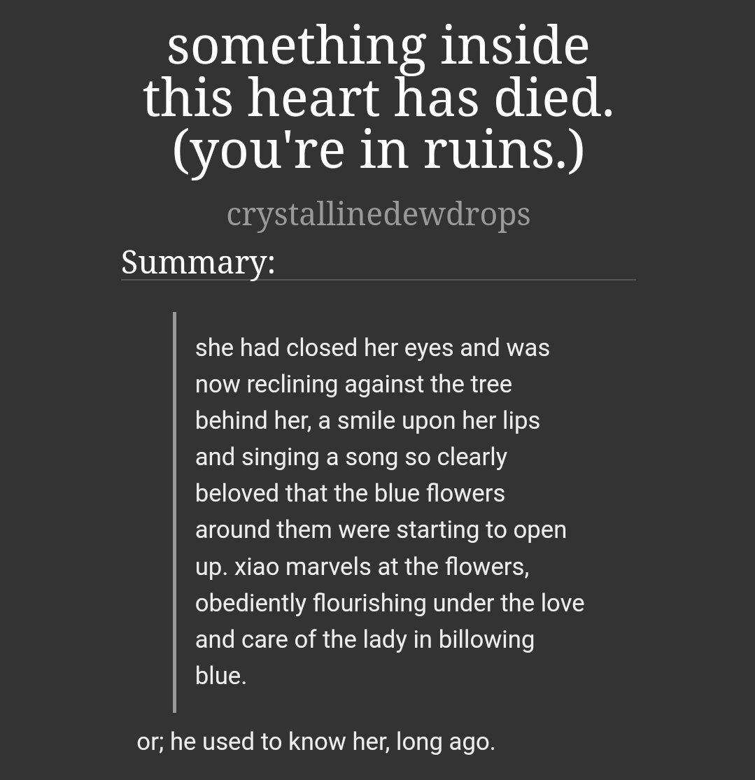 heijihattoris's tweet photo. "something inside this heart has died. (you're in ruins.)"

- baby's first xiao fic.
- kind of a prequel to my reborn guizhong fic.
- heed the tags!
- https://t.co/lw0O9B1I6Z https://t.co/2yySngViPu