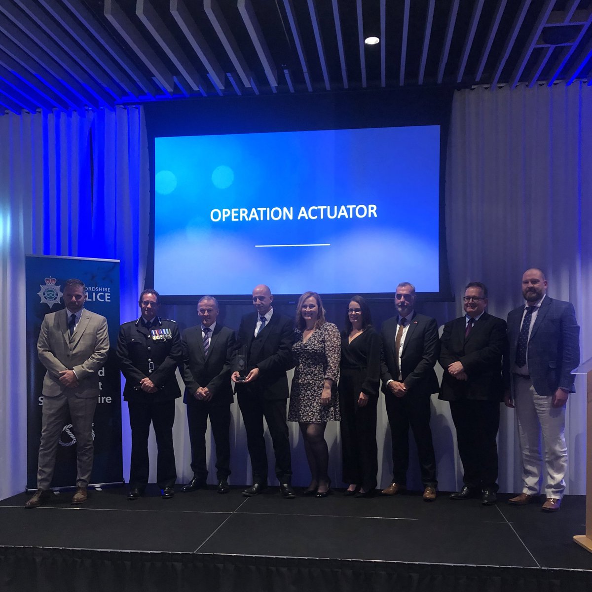StaffsPolice's tweet photo. The Excellence in Investigations Award goes to… the Operation Actuator Team.

The team delivered a successful conviction of Amos and Jason Wilsher for two murders, including the murder of 88-year-old Arthur Gumbley in Nov 2017. The brothers have both seen served a life sentence. https://t.co/f3nxVLQwuR