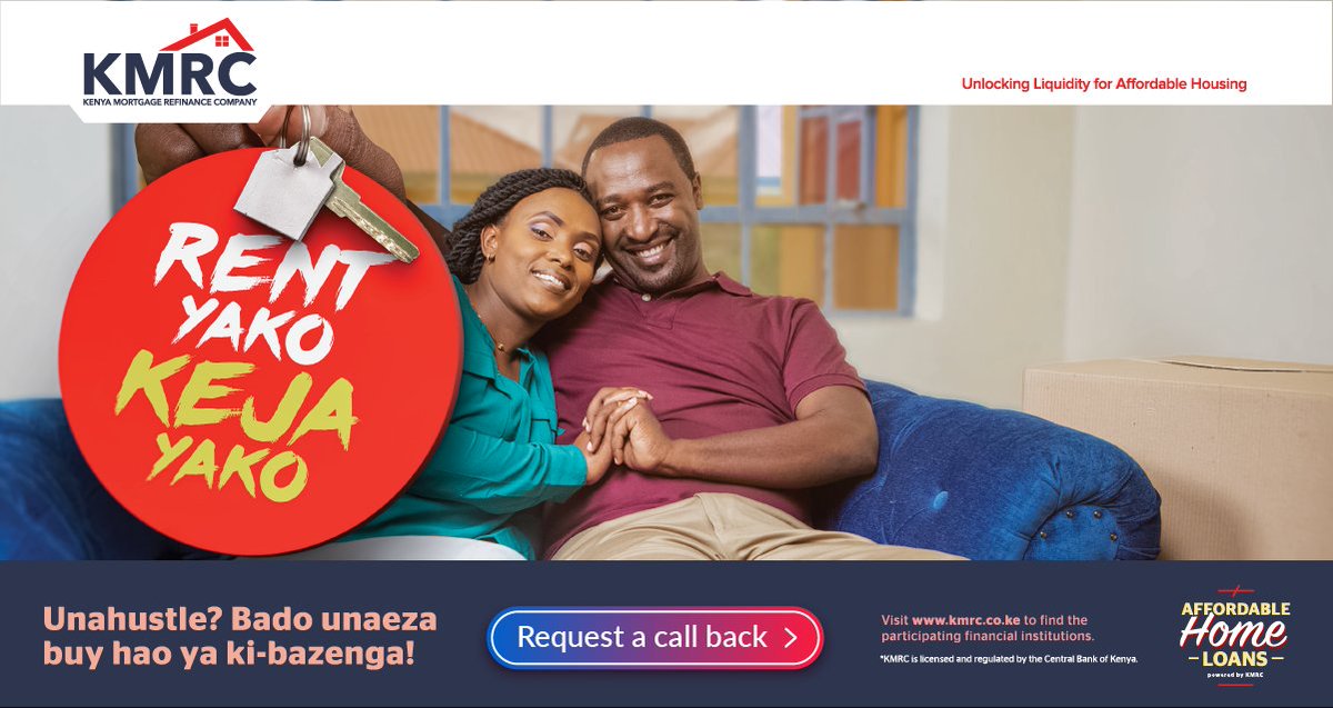 GDenis_'s tweet photo. Did you know that  @kmrc_co are offering single rates on homes below 10% with a longer repayment period of upto 25 yrs 
Join them today
click on this link to start their home ownership journey with KMRC : https://t.co/x3w8xtPTgl
#RentYakoKejaYako #JijengeNaKMRC https://t.co/lZDonNTd98