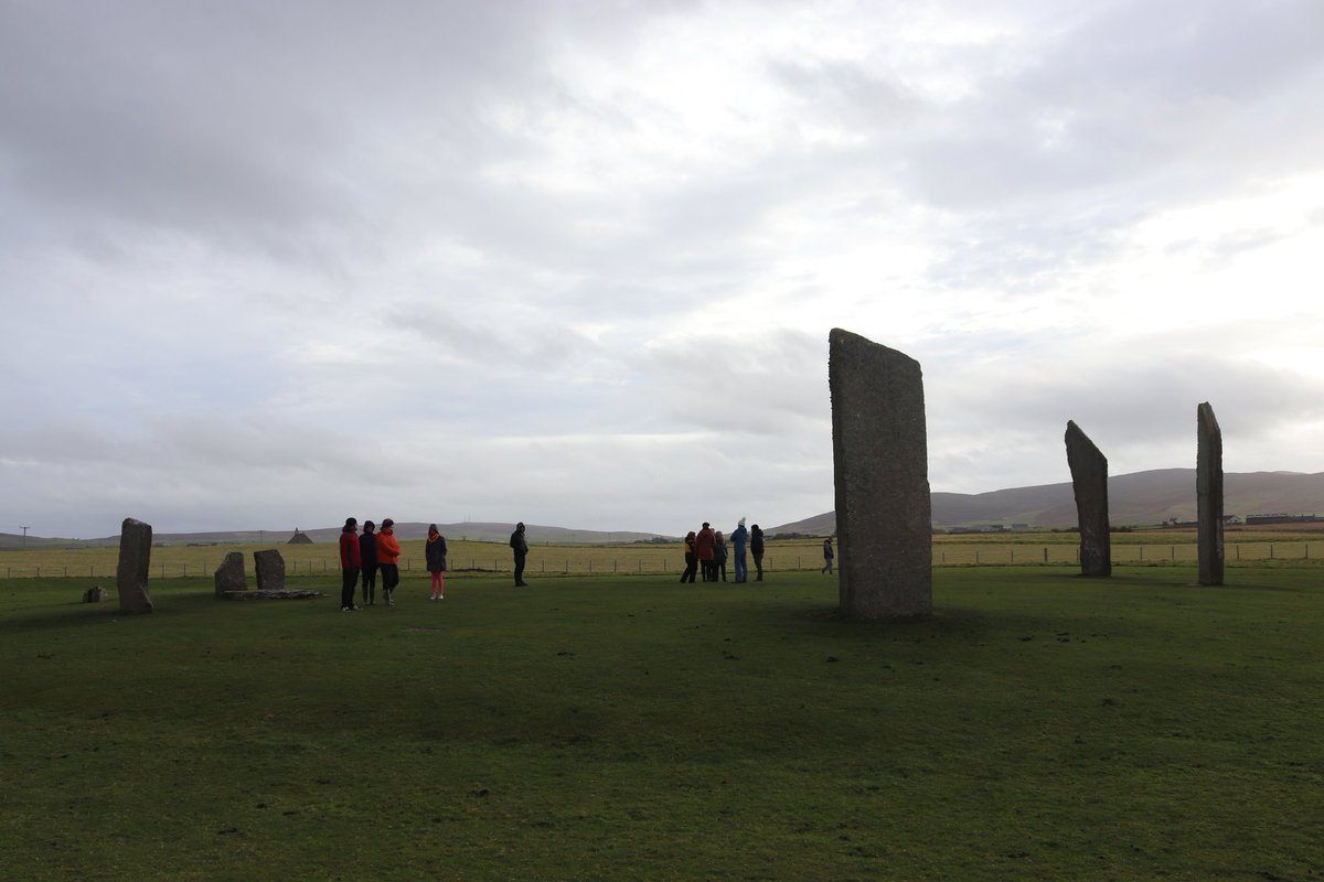 Kirstymill's tweet photo. #Archaeoduck has had an adventurous day! First he visited @welovehistory Stones of Stenness. He was very impressed and really enjoyed visiting this site  #archaeology #Orkney https://t.co/x4OJyW8OtB