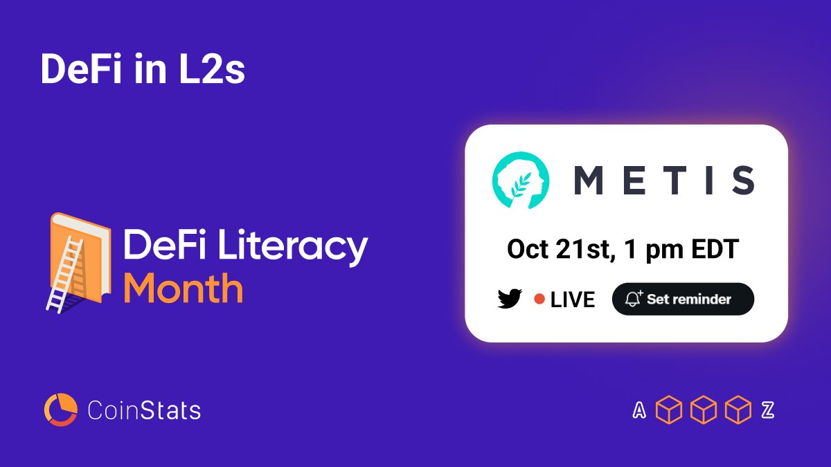 How does #DeFi live in L2s? 🤔 @MetisDAO will be joining us tomorrow to break it all down. Set a reminder: twitter.com/i/spaces/1nAKE…