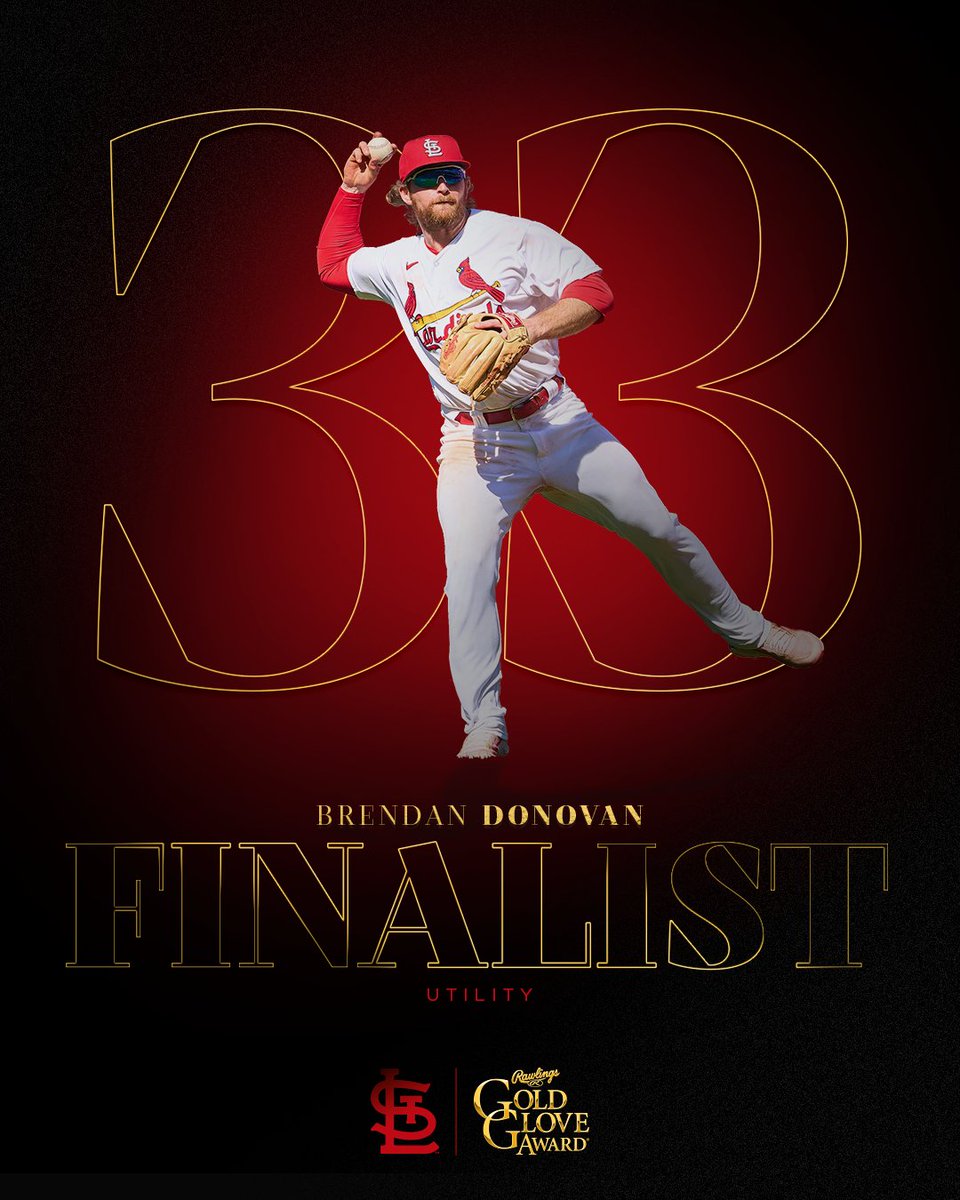 Cardinals's tweet photo. For the first time in his career, Brendan Donovan is a Gold Glove Finalist! https://t.co/SQvrSbd2G7