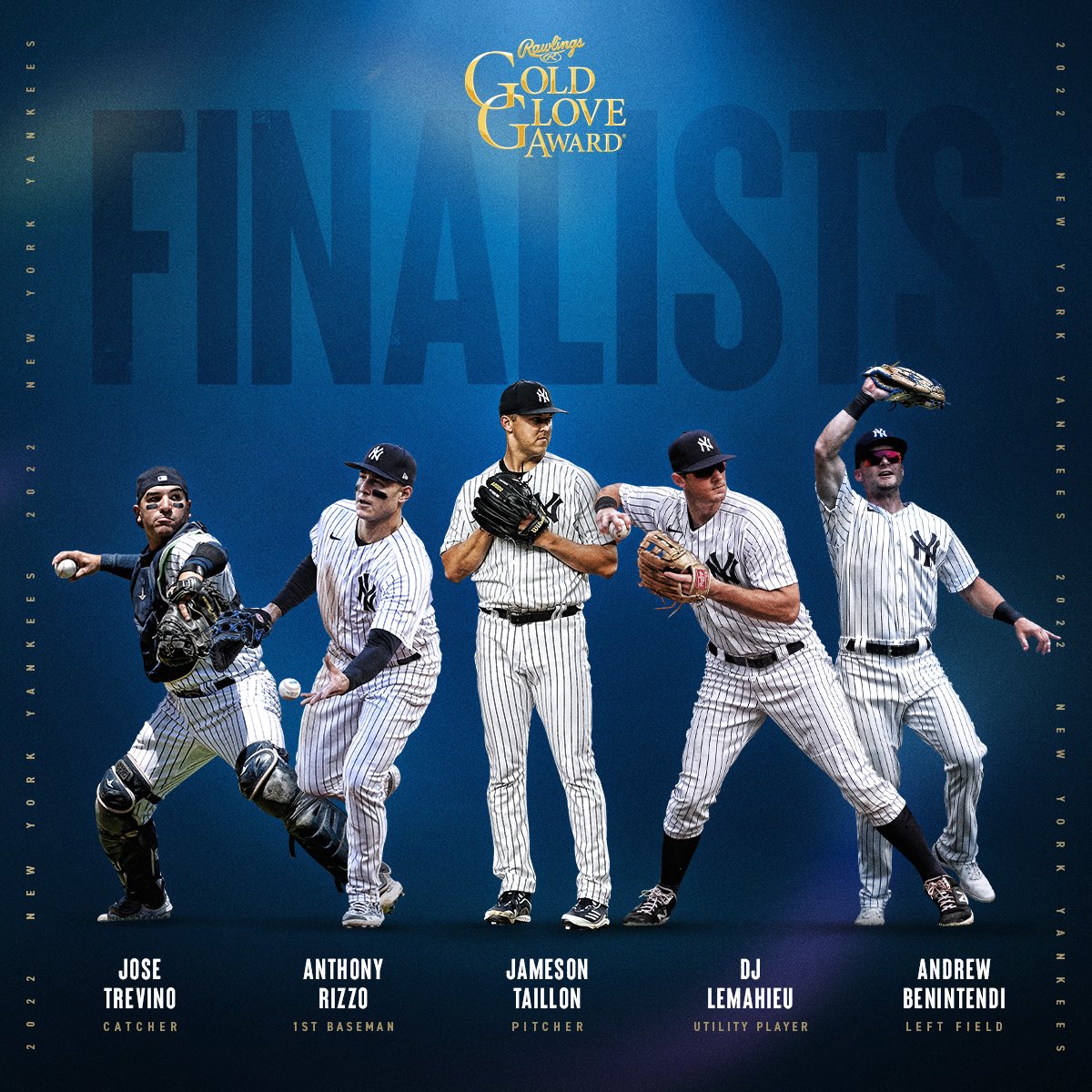 New York Yankees on X: Congratulations to our 5 @RawlingsSports