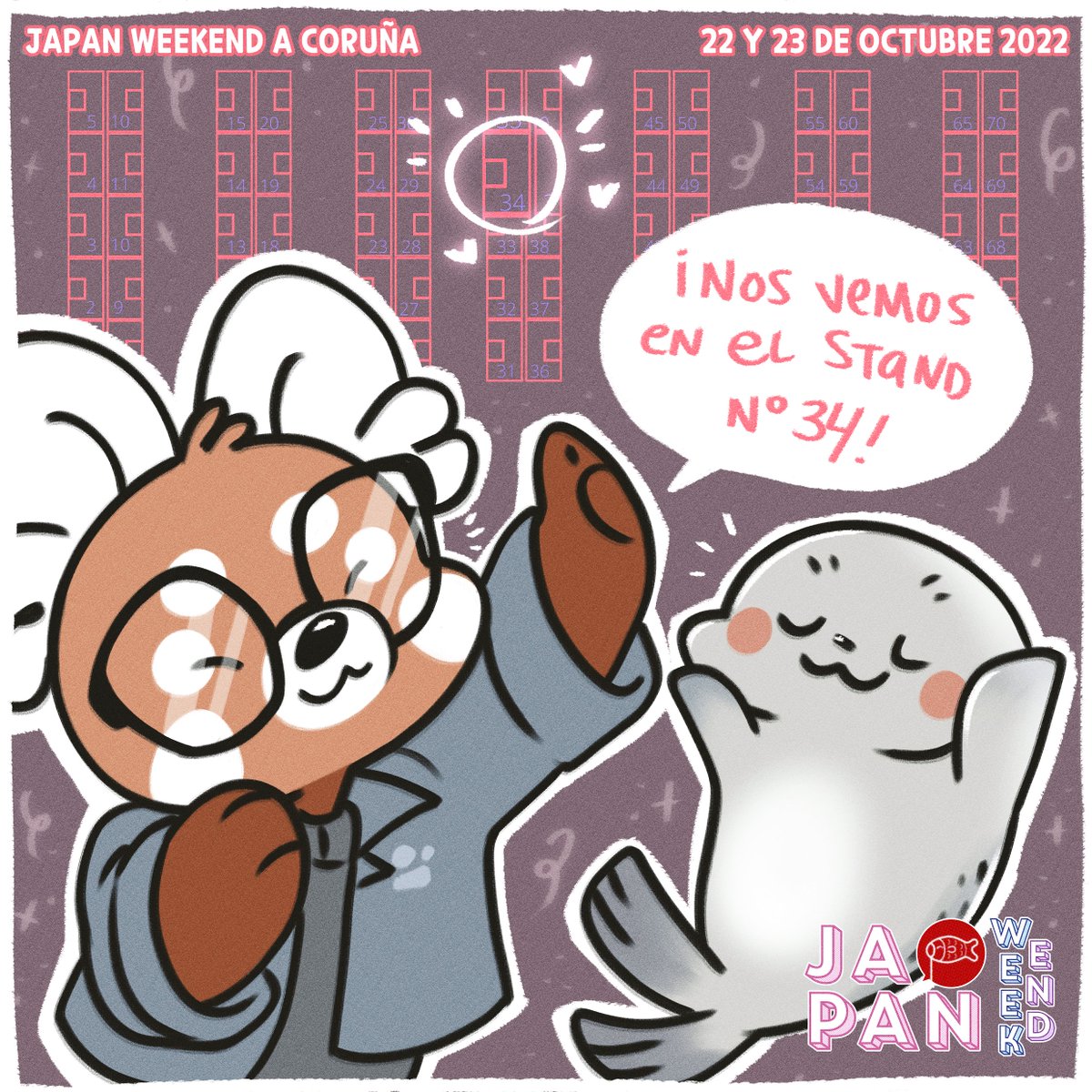 ¡Nos vemos este finde en la Japan Weekend de A Coruña!
Estaré compartiendo stand con la maravillosa @/sara_ballester_ilustra (en instagram), así que pasaos a saludar si podéis💖 