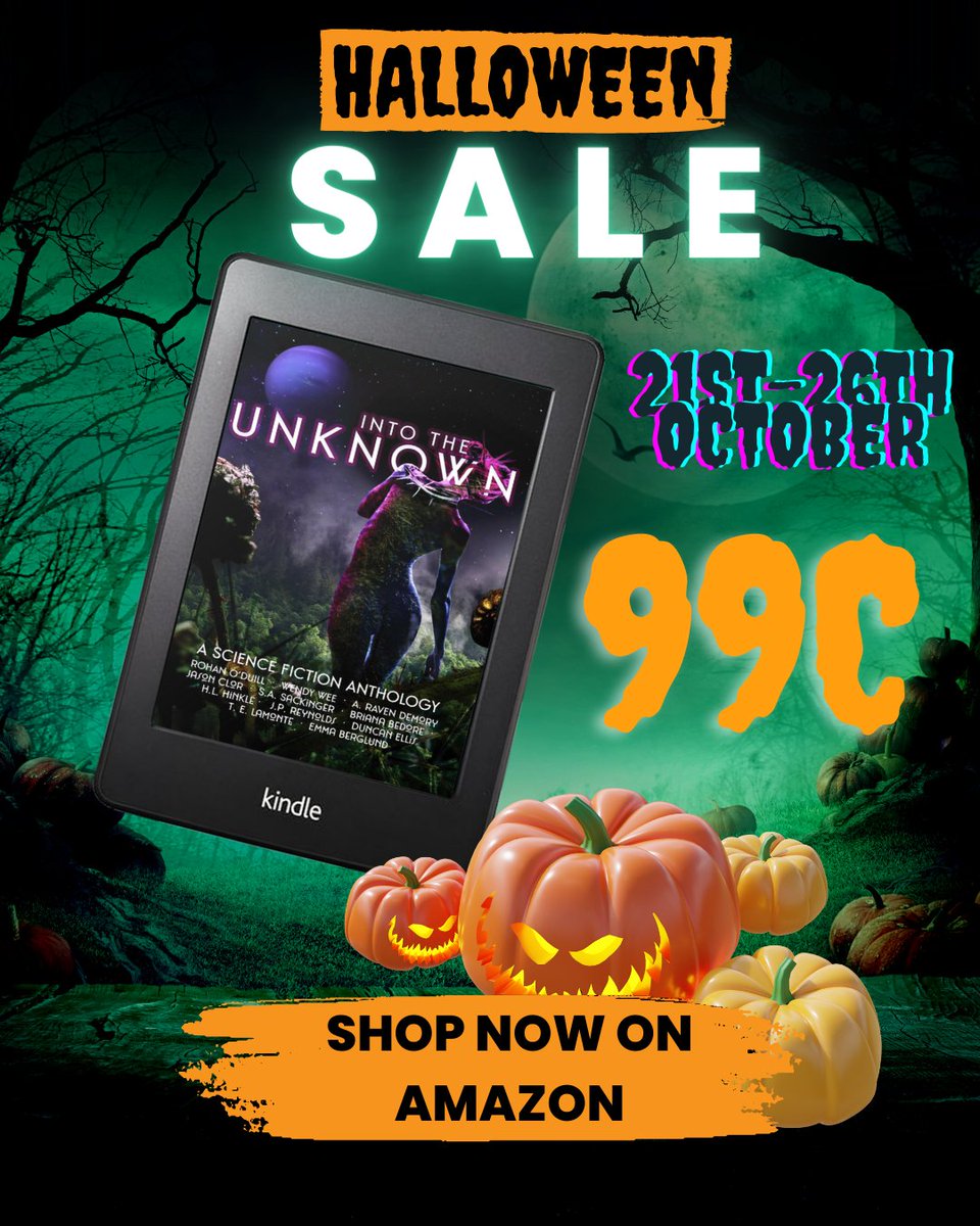 rohan_oduill's tweet photo. To celebrate my Halloween birthday I have a spooky sale on 'Into the Unknown' for the next six days. You can pick up a copy for just 99c 
https://t.co/GynnrdpMpx https://t.co/KaSjU5PkeT
