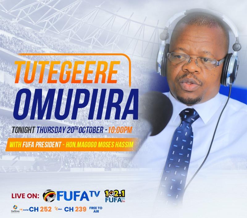 We are live 🚨 on TutegeereOmupiira Join me at 10:00PM on 102.1 @FUFARadio & on @fufatv1 which is carried on: ● FUFA YouTube Channel ● Free To Air ● @StarTimesUganda Dish Channel 239 and Aerial Channel 252 Tell a friend as well #TutegeereOmupiira