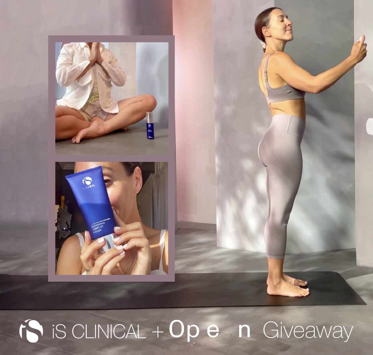 Take time for self-care. 💙 Enter the iS CLINICAL + Op_e___n Giveaway! Prizes include an #iSCLINICAL skincare routine + a one year subscription to the yoga mediation app #Open. isclinical.com/open-giveaway