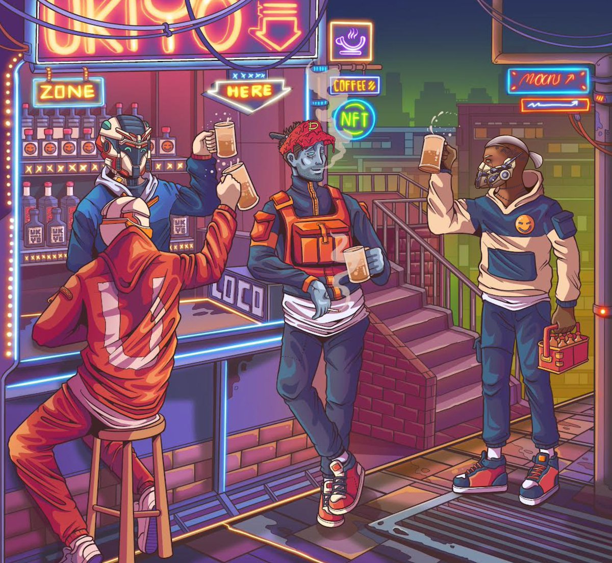TheUkiyoProject's tweet photo. Ukiyo is partnering with: 

@neo_hunters 
@MickeyDegods 
@HawaiiDAO 

To provide a limited collection of 555 Cyberpunked Gods to our 4 diamond hand communities🤝

More info and art sneak peaks to come🌆 https://t.co/kS3Q9wBcar