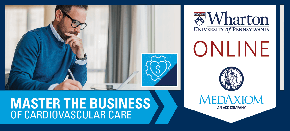 Have you heard? MedAxiom & @WhartonOnline have developed a first-of-its-kind CV business & management program. Receive world-class education from top business leaders with the 4-month online program (live + asynchronous sessions). Learn more & register: ow.ly/ljNp50LfzMR