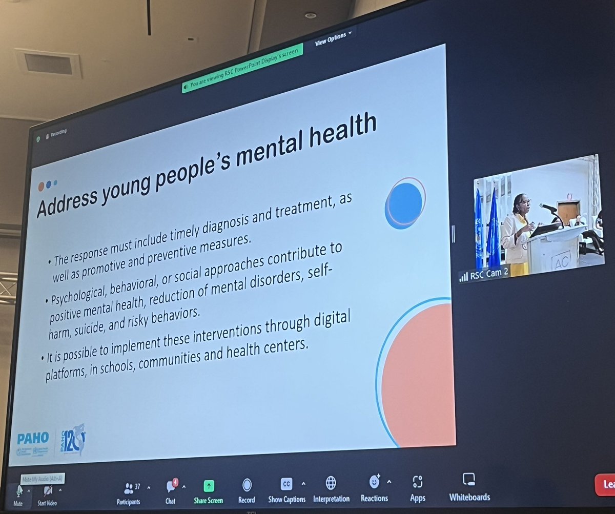 Ccayh2's tweet photo. Claudina Cayetano of @pahowho  presents on “The impact of COVID-pandemic on mental health and the role of youth in building back better” #ccayh2022 https://t.co/ITOoyXs1UB
