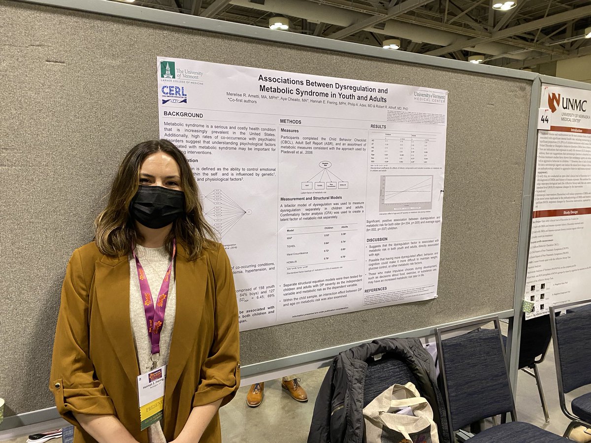 childpsychvt's tweet photo. Nice job by Hannah Frering presenting our poster today on #dysregulation and #metabolism @UVMLarnerMed #AACAPCACAP2022 https://t.co/KEeRNWXhvp