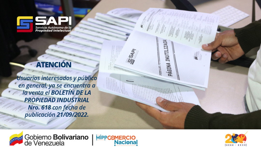 sapi_ve's tweet photo. #SAPIInforma 🚨
Ya puedes adquirir la edición Nro. 618 del Boletín de la Propiedad Industrial.
Búscalo directamente en nuestras oficinas.
¡Trabajamos por ti y para ti! https://t.co/BsaqF9w3Bi
