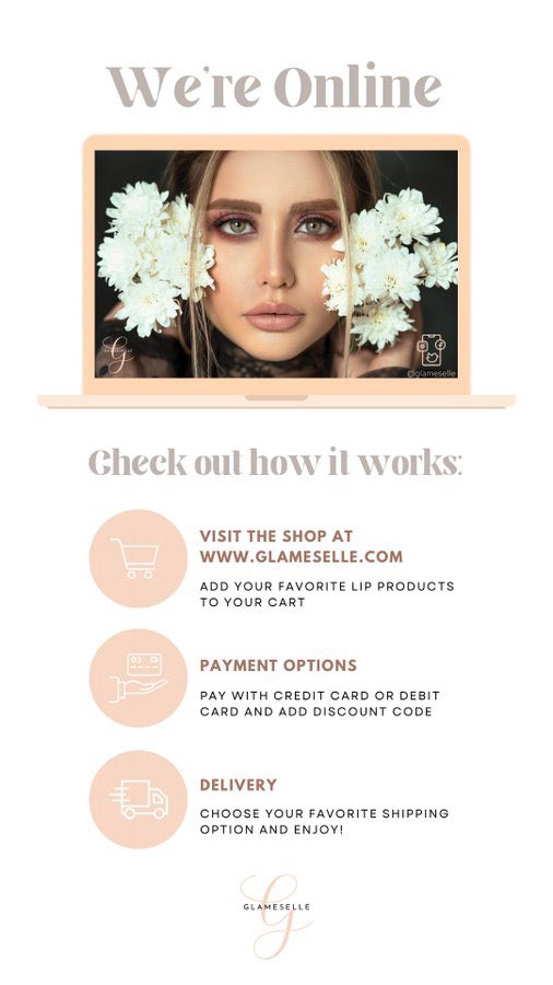 glameselle's tweet photo. We love the question, “How can I make a purchase?” It’s easy! Visit https://t.co/GGystFTJfy, choose your favorite products, choose your shipping option, and finalize payment. Glameselle products will be shipped right to your door!
#glameselle #lipstick #shoponline #beauty https://t.co/XXNwWSdHrw