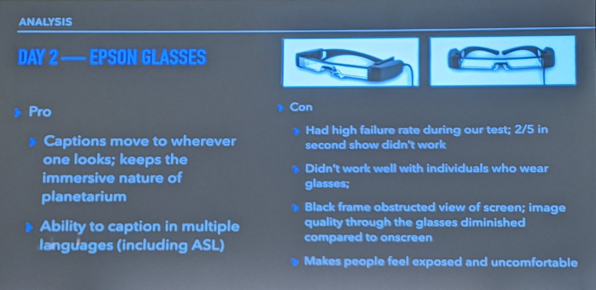 GLPAsocial's tweet photo. Intriguing paper session on results from captioning tests in planetarium shows. #GLPA2022 https://t.co/Oy7qox85Bh