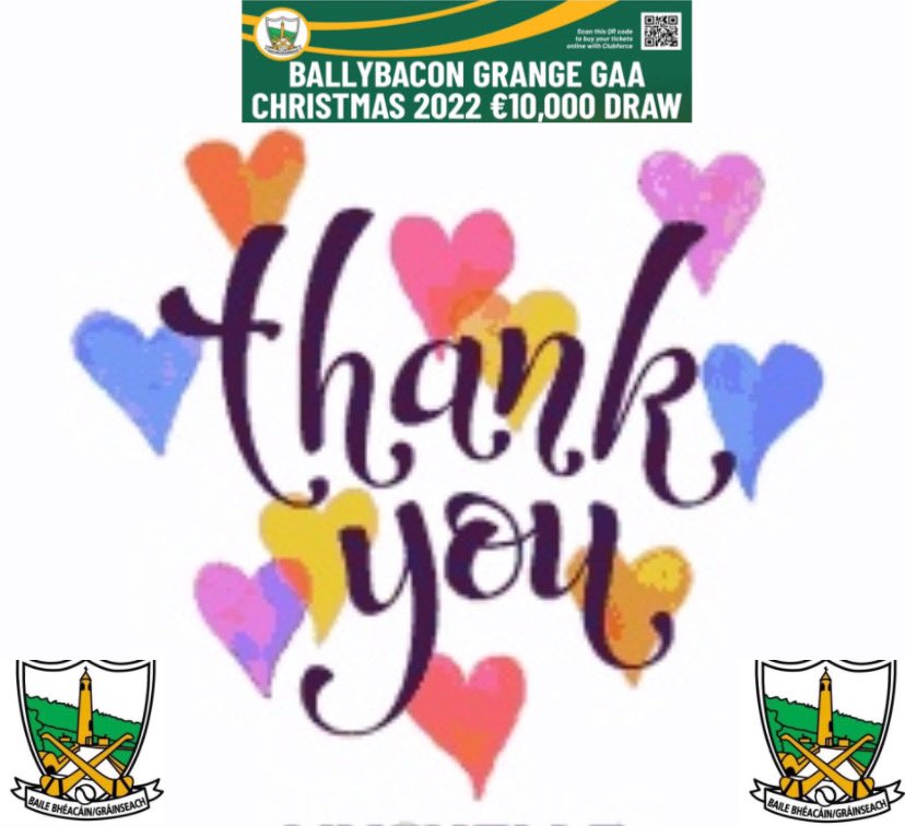 A massive thank you to everyone who has purchased their tickets either online or by a committee member so far. Your support is truly appreciated 

⭐️€10,000 could be yours⭐️

Click link below to enter online or get your ticket off any committee member 

member.clubforce.com/tickets_m.asp?…